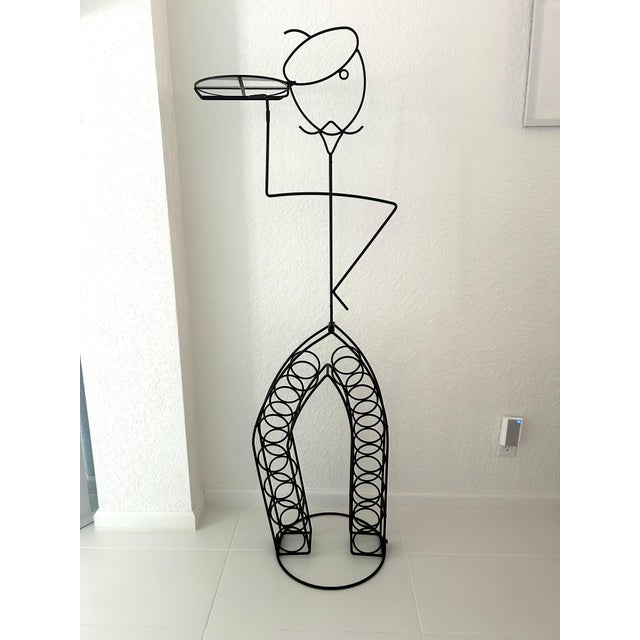 Metal Vintage John Risley Style French Waiter Wine Rack For Sale - Image 7 of 7