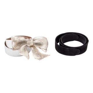 Christopher Ross Silvered Bow Belt Buckle, 1985 For Sale