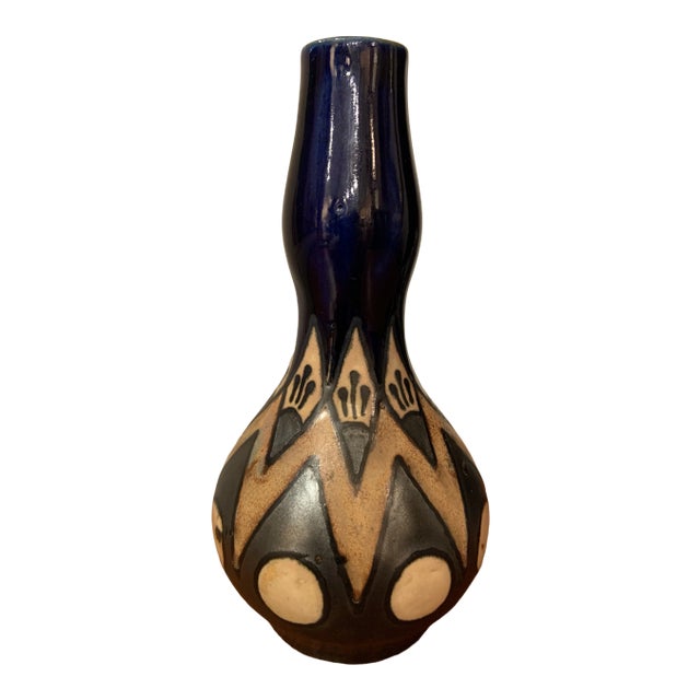 1930s Hb Quimper Odetta Faience Vase For Sale