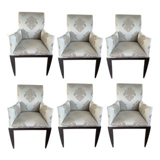 Dessin Fournir Modern Dining Arm Chairs- A Set of 6 For Sale