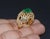 Early 21st Century Certified Natural 5.45Cts VS F Diamond Emerald 18K Solid Gold Dome Bombay Ring, size 6.75 For Sale - Image 5 of 12