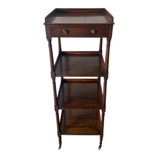 18th Century English Whatnot With Top Drawer & Four (4) Shelves on Original Casters For Sale