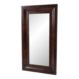 Antique 19th Century American Empire Flame Mahogany Ogee Wall Mirror For Sale