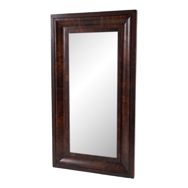 Antique 19th Century American Empire Flame Mahogany Ogee Wall Mirror For Sale