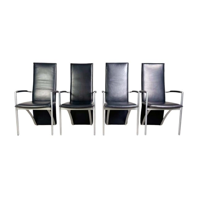 RST Armchairs in Leather from Ronald Schmitt, Set of 4 For Sale - Image 11 of 11