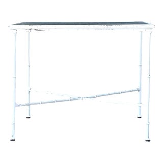 Vintage Brown Jordan “Calcutta” Metal and Glass Patio Side Table For Sale