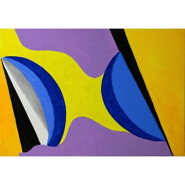 Giorgio Lo Fermo, Colored Shapes, 2020, Original Oil on Canvas For Sale - Image 4 of 4