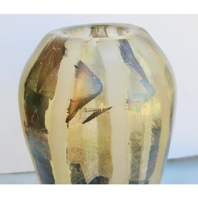 Glass Adam AAronson for Neiman Marcus 1997 Studio Glass Vase For Sale - Image 7 of 12