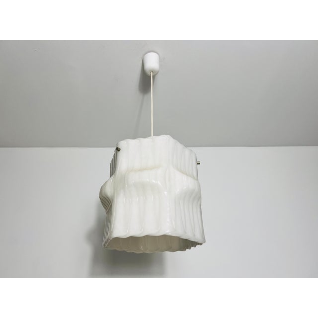 Structured White Pendant Lamp, Germany, 1970s For Sale - Image 6 of 12