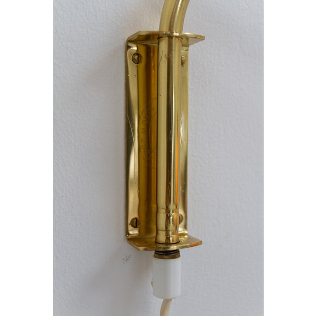 Metal Swedish Swivel Arm Brass Wall Lamp by EAE, 1950s For Sale - Image 7 of 18