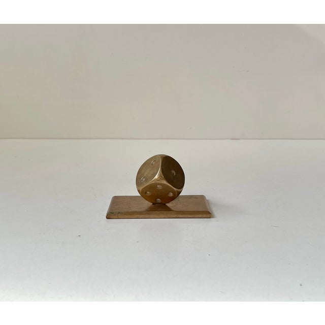 Gold Art Deco Dice Desk Sculpture in Bronze, 1930s For Sale - Image 8 of 8