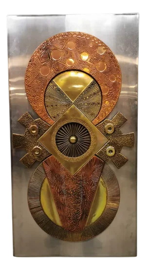 Vintage Silver Wall Art Sculpture Decoration by Stephen Chun