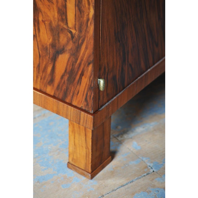 Czech Art Deco Writing Desk in Mahogany, Walnut, Brass and Beech, 1920s For Sale - Image 4 of 18