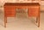 Danish Mid Century teak pedestal desk, circa 1960s. 3 drawers with carved handles on each side with lockable drawers on...