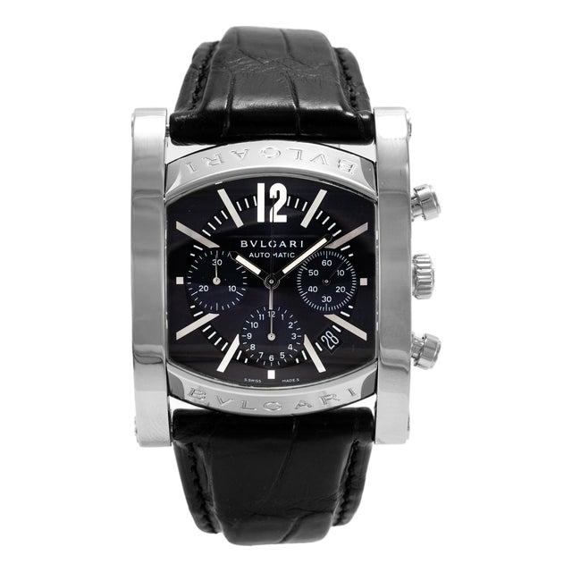 Bvlgari Bulgari Assioma 38mm Aa48sch Chrono Blue Black Steel Automatic Watch For Sale
