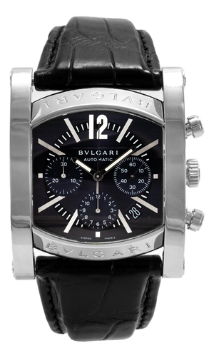 Bvlgari Bulgari Assioma 38mm Aa48sch Chrono Blue Black Steel Automatic Watch