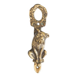 Antique English Brass Bulldog Door Knocker For Sale
