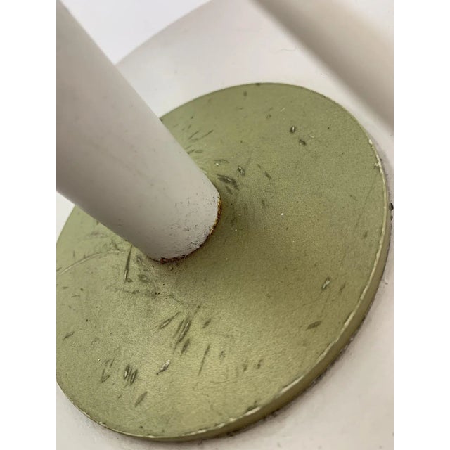 Vintage White Gold Floor Lamp Glass Globe, 1970s For Sale - Image 3 of 11