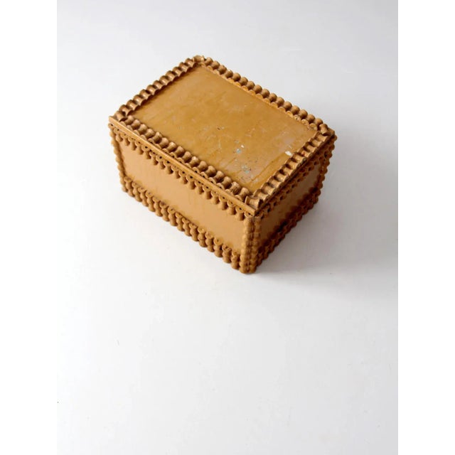 Early 20th Century Antique Folk Art Spool Trunk For Sale - Image 5 of 12