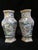 20th century Chinese Famille Rose porcelain wall pocket vase pair. Each has a flat back with perforations so they can...
