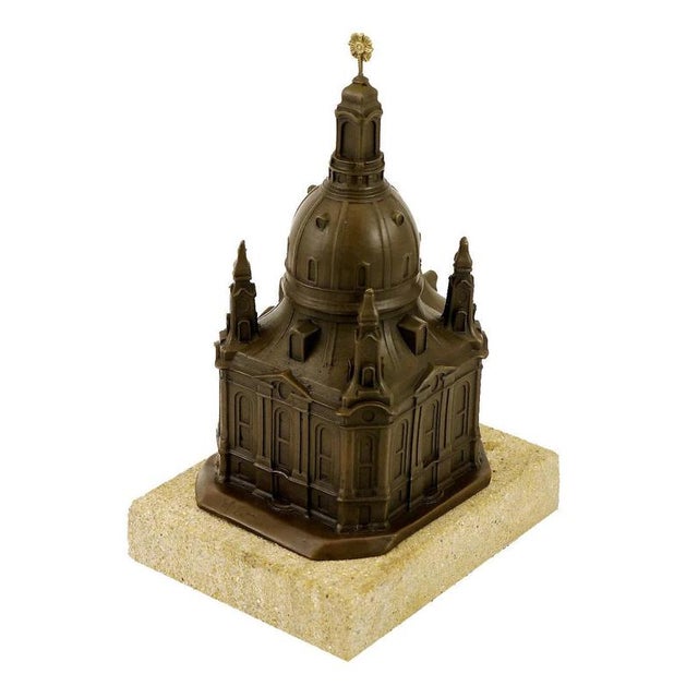 Brown Dresden Frauenkirche Church Model in Bronze For Sale - Image 8 of 9