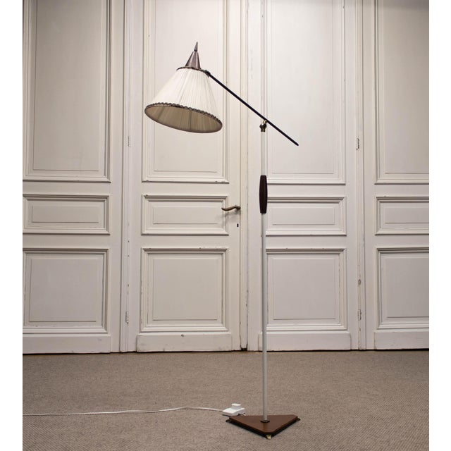 Metal Italian Floor Lamp in Brass and Teak from van Doorn Culemborg, 1950s For Sale - Image 7 of 11