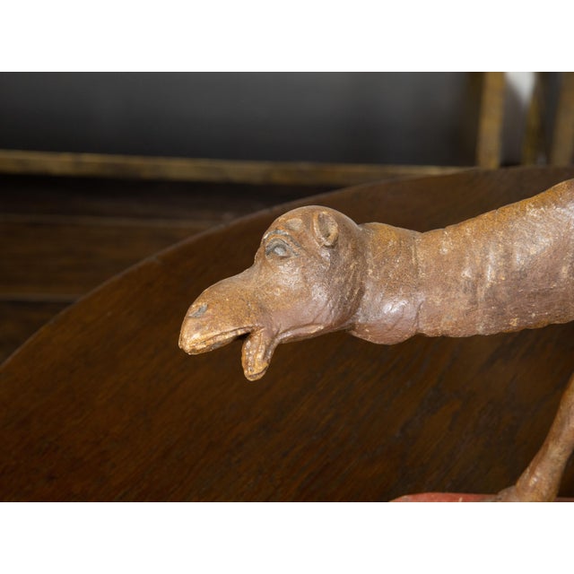 19th Century Italian Carved Wooden Dromedary Camel Sculpture on Oval Base For Sale - Image 9 of 10