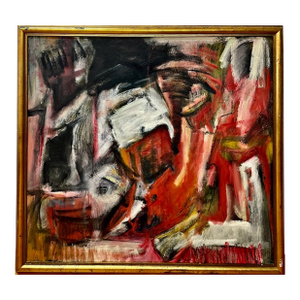 Abraham Elterman, "Maine Farmer" Abstract in Red, Black & White