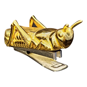 1978 Rexel Bambi Vintage Collectible 24k G.P.St Lucky Grasshopper Stapler