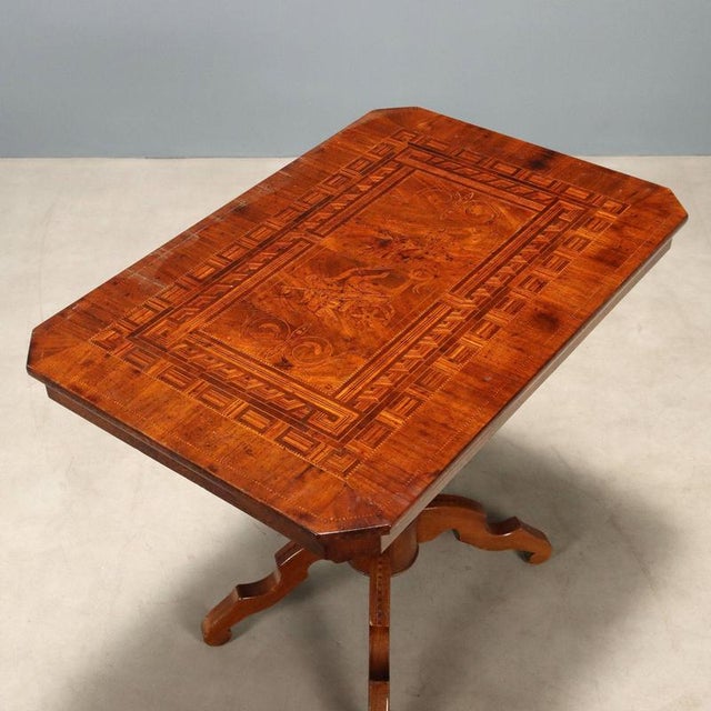 Wood Rolo Style Walnut Center Table For Sale - Image 7 of 11