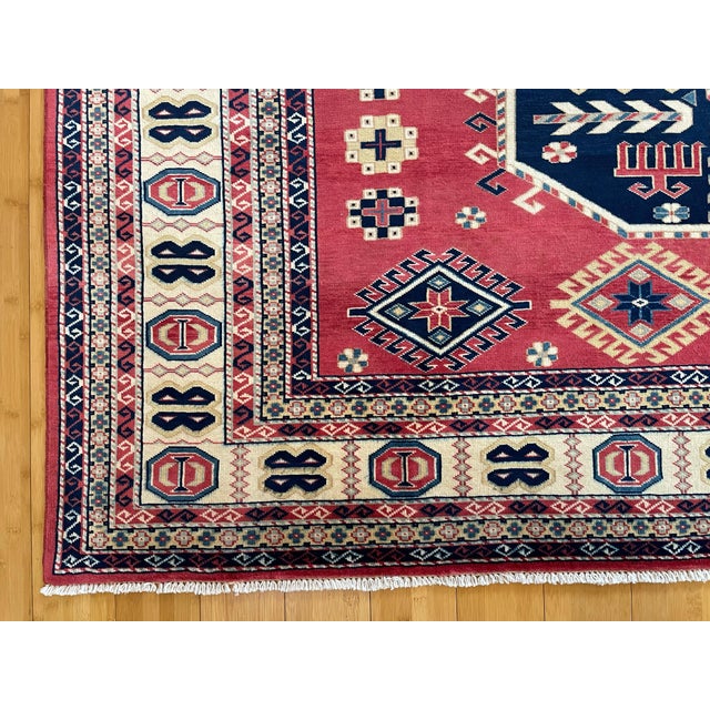Textile Vintage Caucasian Shirvan Tribal Wool Rug For Sale - Image 7 of 10