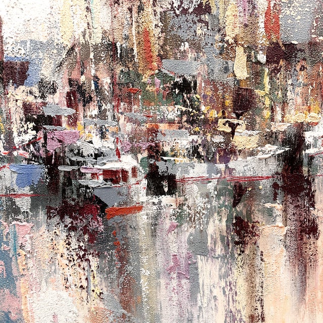 Abstract Oversized Original Oil on Canvas Painting "Afternoon Harmony" by Kerry Hallam, Signed For Sale - Image 3 of 8