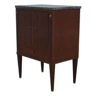 French Style 2 Door 1 Drawer Marble Top Pot Cabinet For Sale