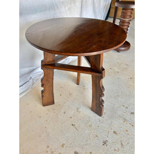English 20th Century English Oak Tavern Cricket Table For Sale - Image 3 of 12