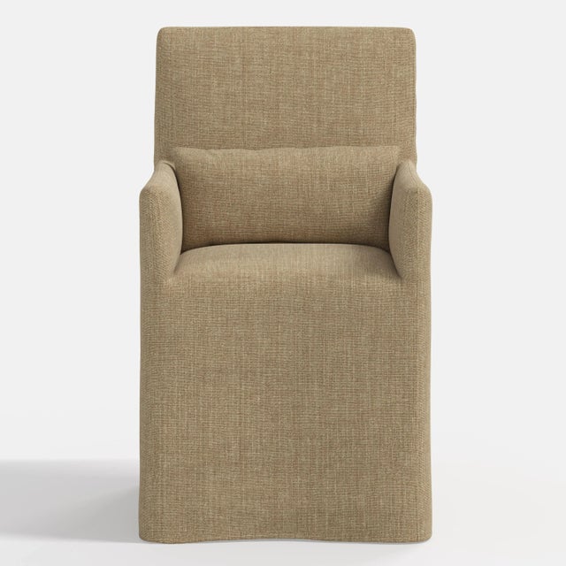 Cloth & Company Stoffer Home x Cloth & Company Lindy Slipcover Dining Arm Chair in Relaxed Linen Burlap For Sale - Image 4 of 7