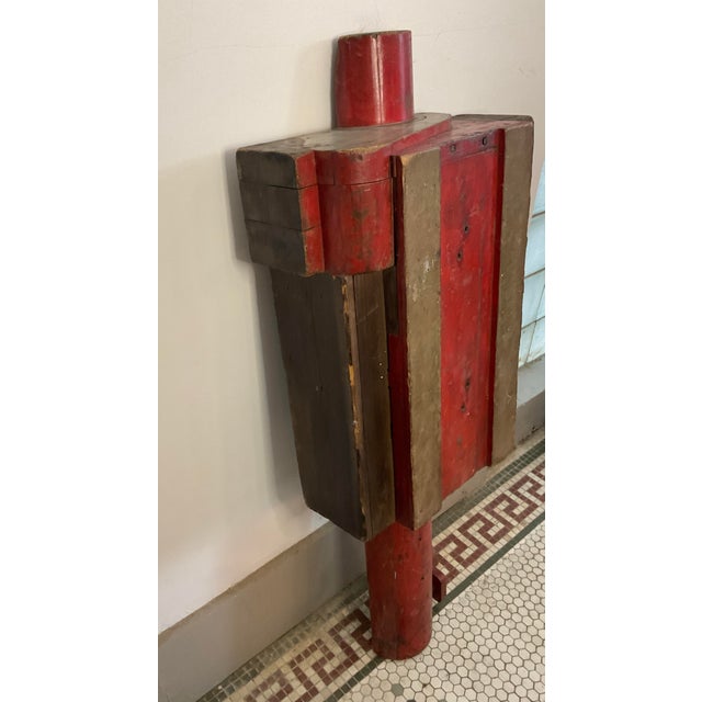 Antique Large Foundry Mold in Red For Sale In Raleigh - Image 6 of 18
