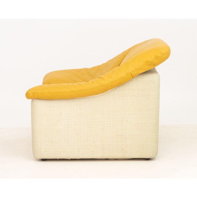 Italian Gyform Yellow Leather Upholstered Lounge Chair For Sale In New York - Image 6 of 8