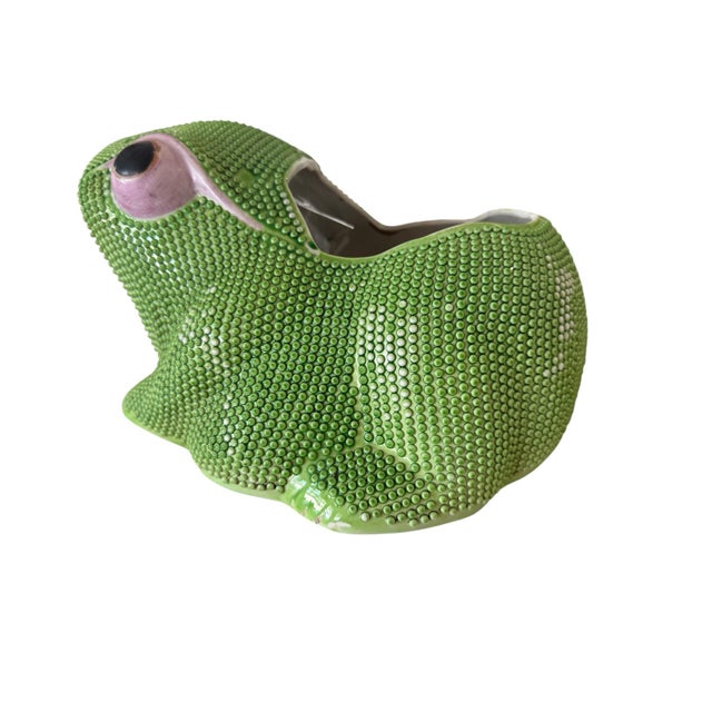 Antique Large Chinese Green Frog Planter/Cachepot For Sale - Image 11 of 12