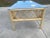 Wood Vintage Boho Coastal Lattice Tan Bamboo Rattan Rectangular Coffee Table For Sale - Image 7 of 10