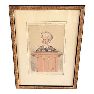 Framed Original 1873 Vanity Fair "Spy" Caricature Titled "A Little Lush" For Sale