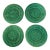 Antique 19th Century Minton Majolica Green Leaf Basketweave Plates - Set of 4 For Sale