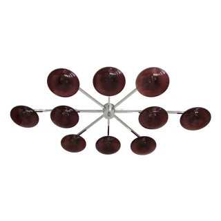 21st Century Dieci Polished Chrome Amethyst Bubbles Murano Flush Mount by Fabio LTD For Sale