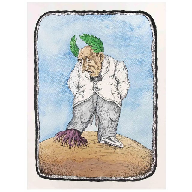 The Roman Roots is a drawing artwork realized by Yus in the 1990s. Waterclor and ink drawing on paper. Hand-signed on the...