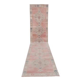 Vintage Neutral Colors Oushak Rug - Stair Tread For Sale
