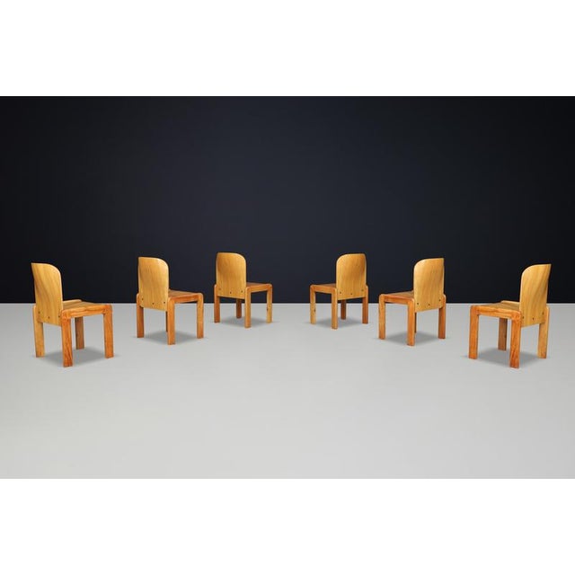 Carlo Scarpa Dining Room Chairs in Ash and Plywood attributed to Carlo Scarpa, Italy, 1970s, Set of 6 For Sale - Image 4 of 10