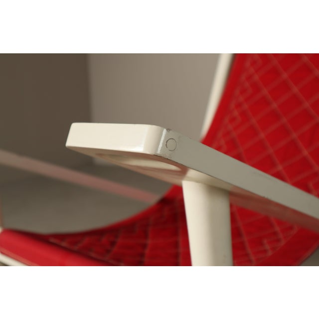 Red Deauville Rocking Chair by Gilles Sermadiras for Maison Et Jardin, France, 1950 For Sale - Image 8 of 16