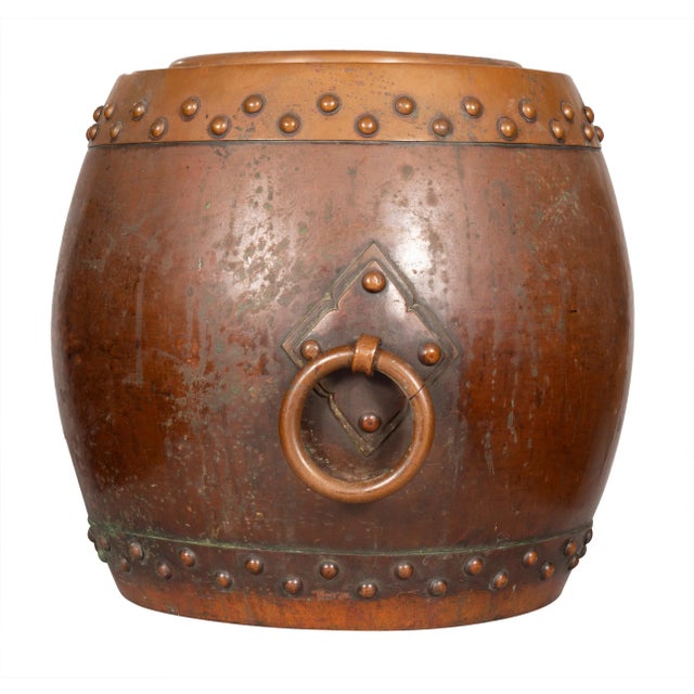 Chinese Copper And Bronze Barrel Form Planter For Sale In Boston - Image 6 of 12