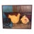 Mid-Century Modern Folk Art Oil Painting Chickens Signed Smith, Rustic Farm Scene For Sale
