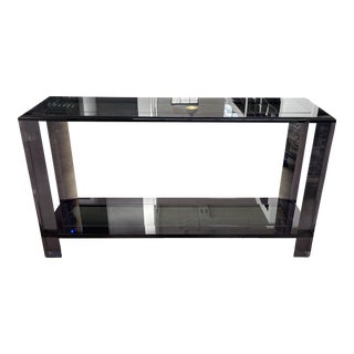 Smoked Acrylic and Glass Console Table From Interlude For Sale