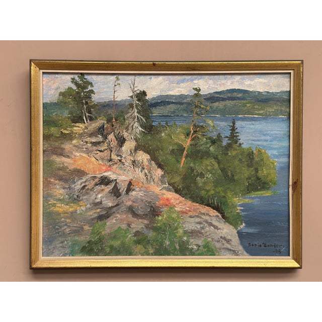 Sonia Yander, Landscape, 1983, Oil Painting on Canvas, Framed For Sale - Image 15 of 18